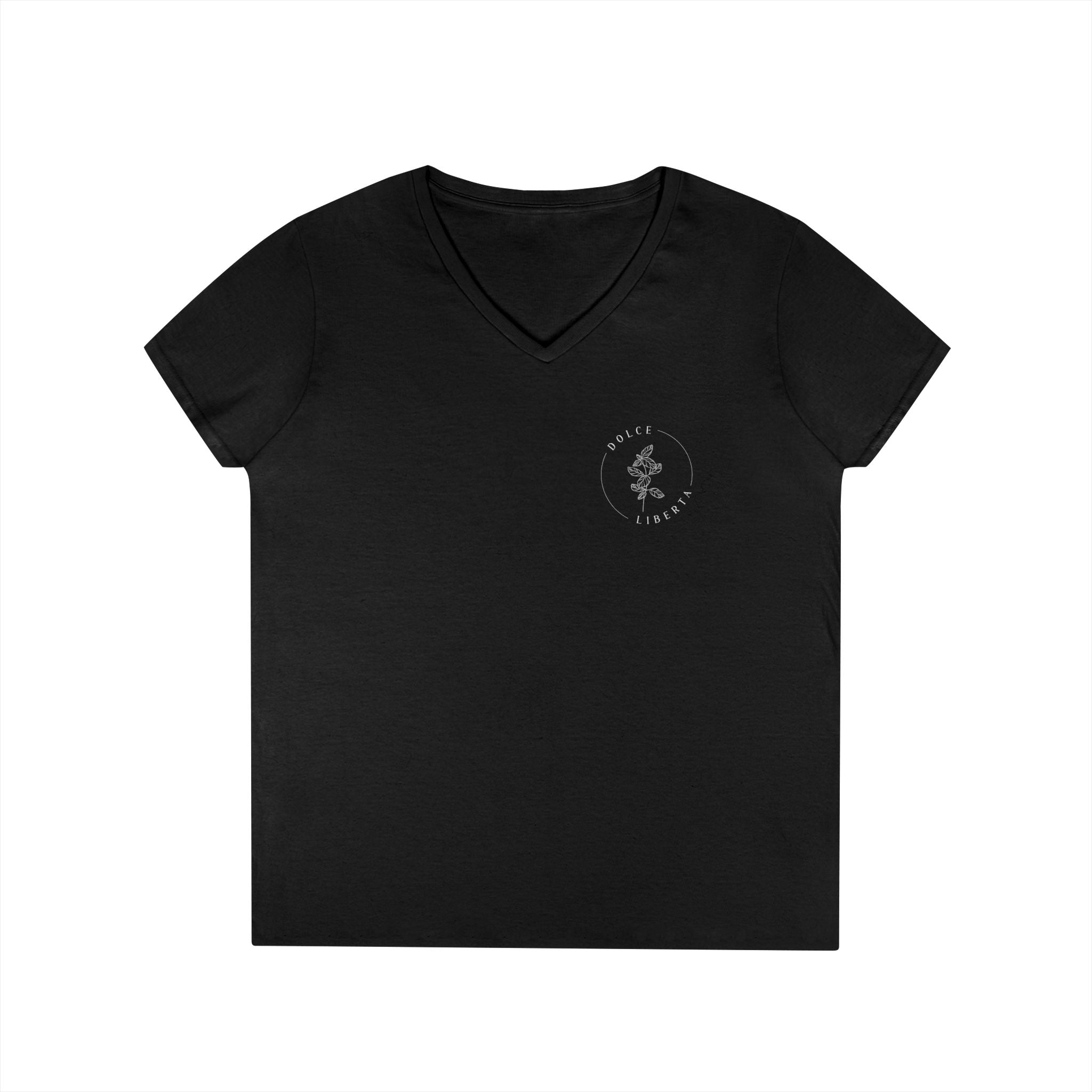 Ladies' White V-neck T-Shirt