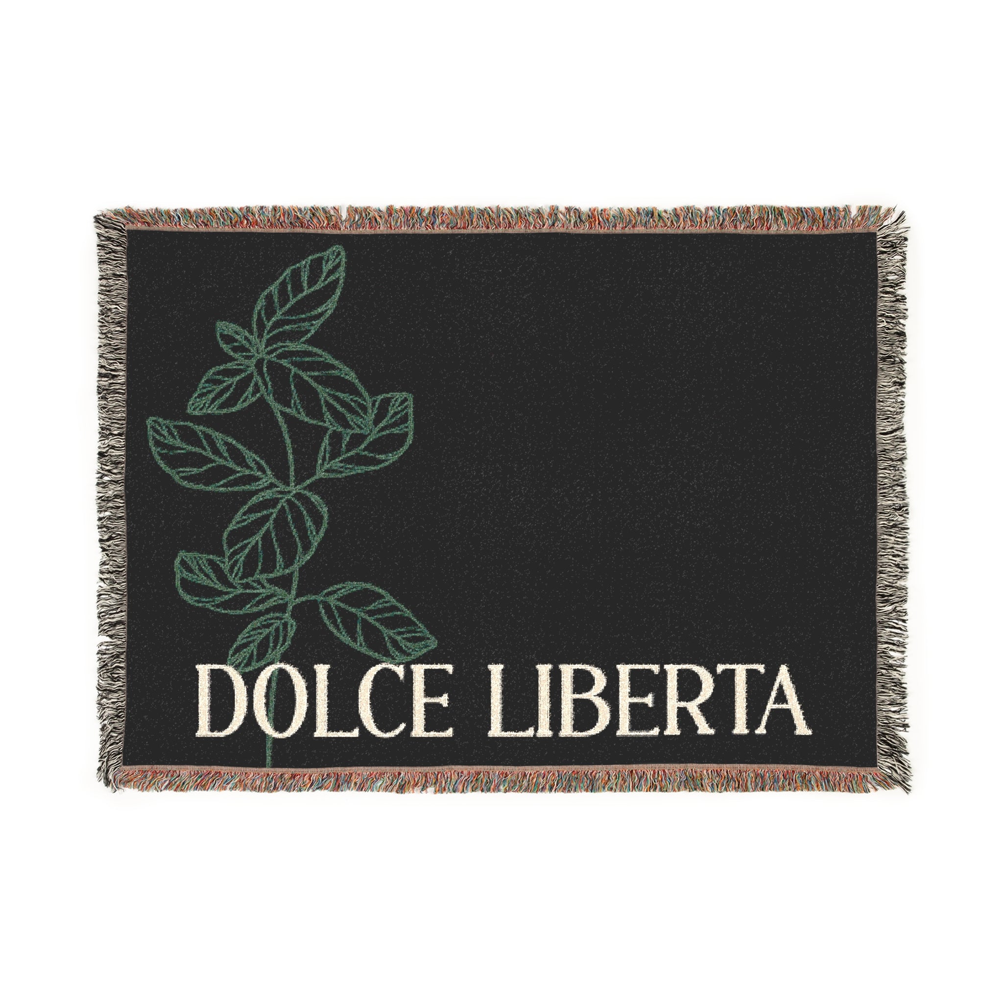 Dolce Libertà Woven Throw Blanket — Luxury Italian-Inspired Botanical Design