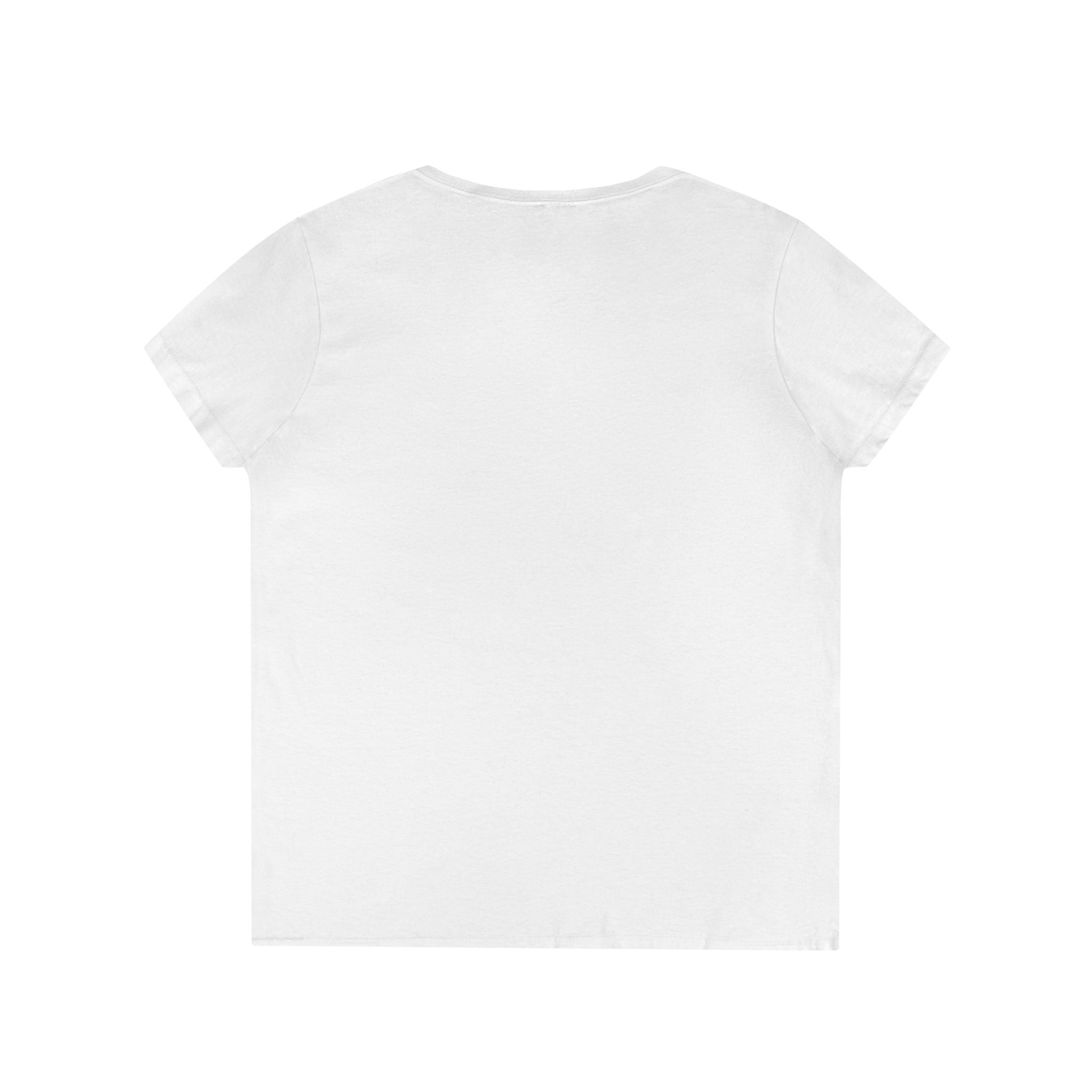 Ladies' White V-neck T-Shirt
