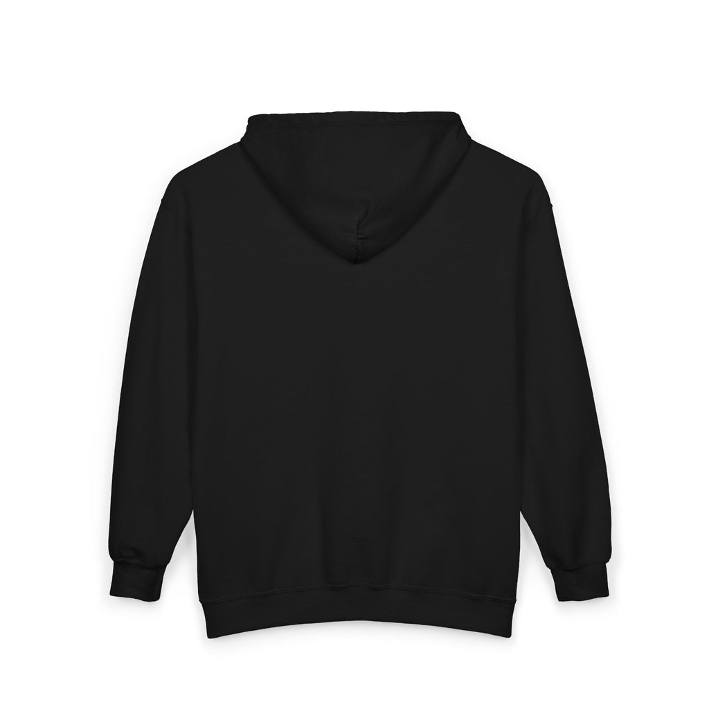 Zip Hoodie — Minimal Dancing Skeleton 'Hello There' Chest Graphic
