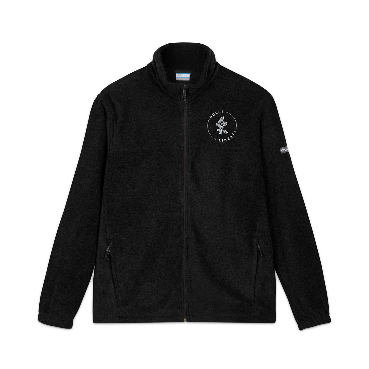 Embroidered Fleece Jacket – Polar Bear Circle Logo, Cozy Outdoor Zip-Up