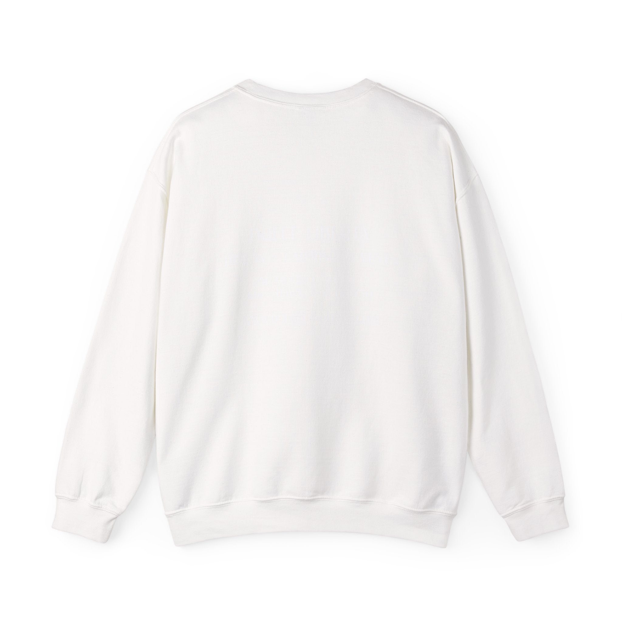 Minimal White Crewneck Sweatshirt — Subtle Chest Logo Casual Pullover