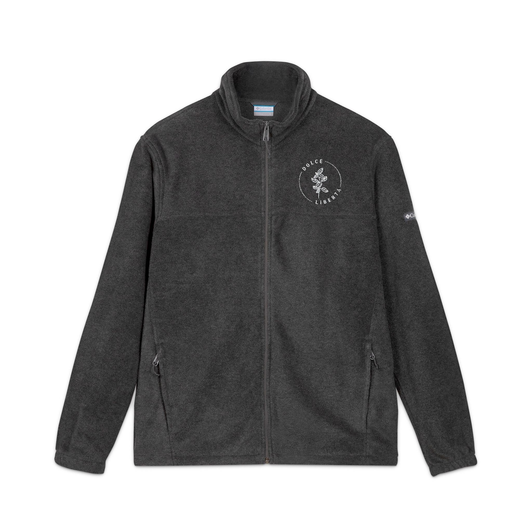 Embroidered Fleece Jacket – Polar Bear Circle Logo, Cozy Outdoor Zip-Up