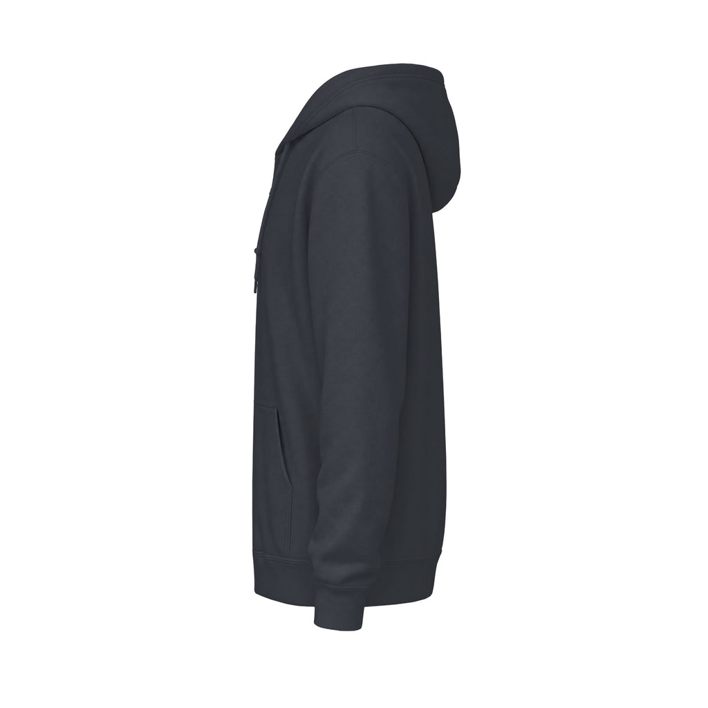 Zip Hoodie — Minimal Dancing Skeleton 'Hello There' Chest Graphic