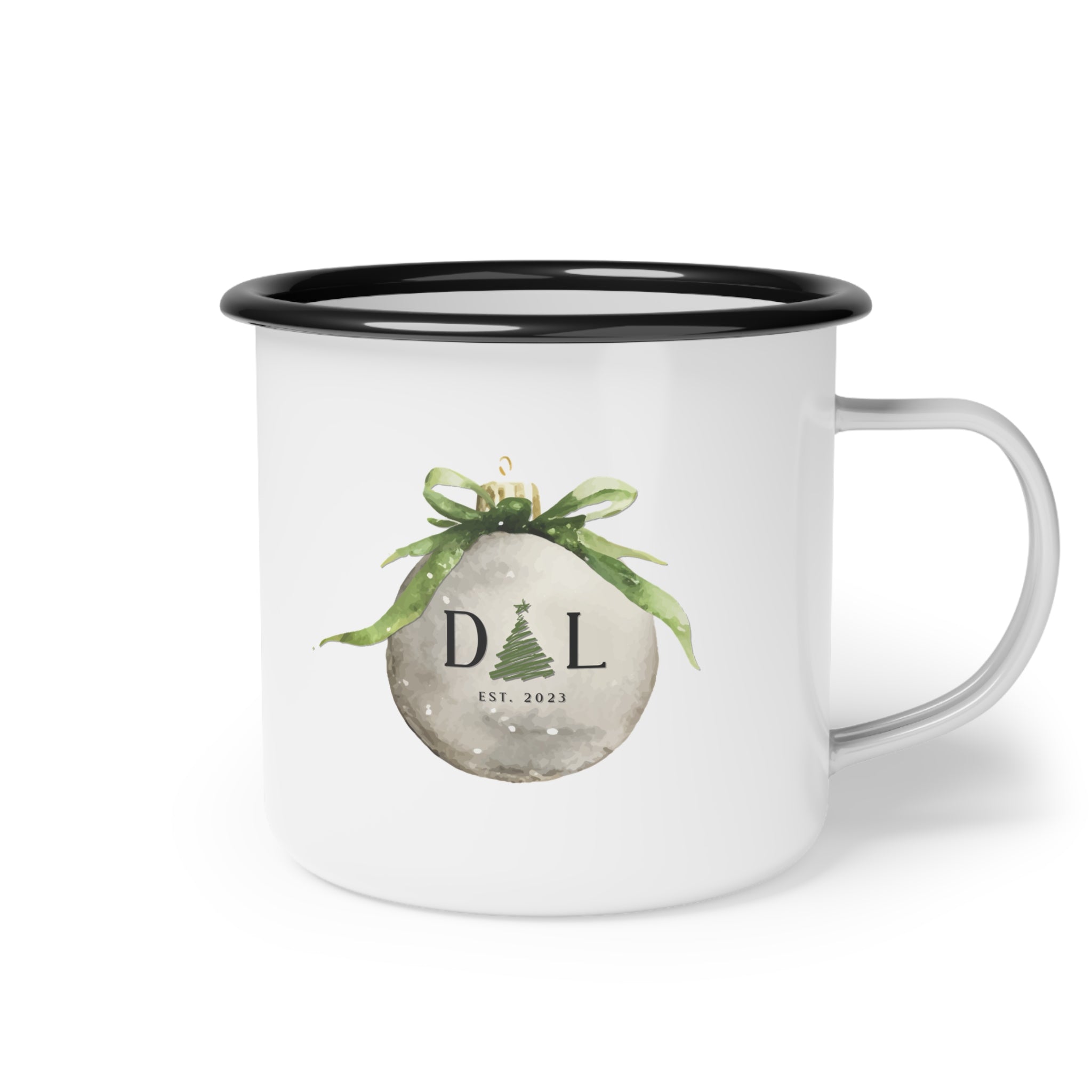 Enamel Camp Cup – Rustic Outdoor Mug with Nature Accent (Perfect for Camping & Travel)
