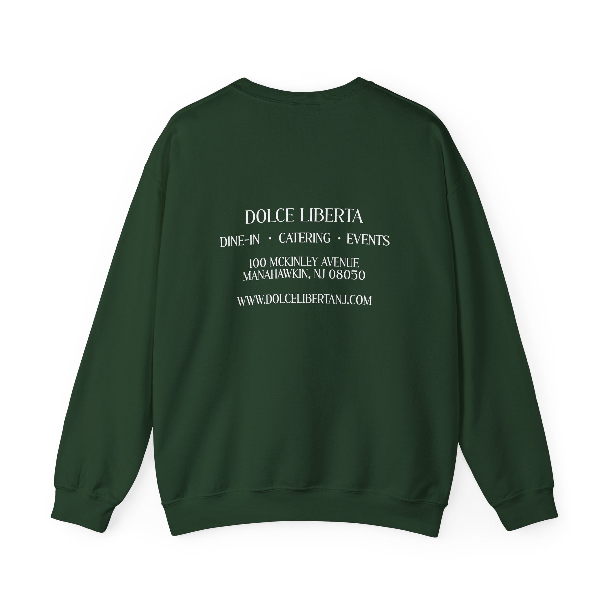 Minimal White Crewneck Sweatshirt — Subtle Chest Logo Casual Pullover