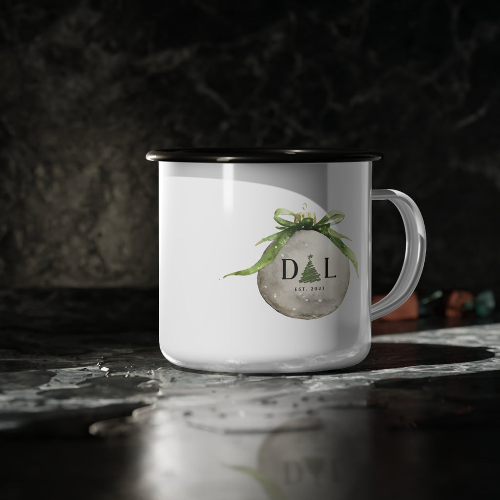 Enamel Camp Cup – Rustic Outdoor Mug with Nature Accent (Perfect for Camping & Travel)