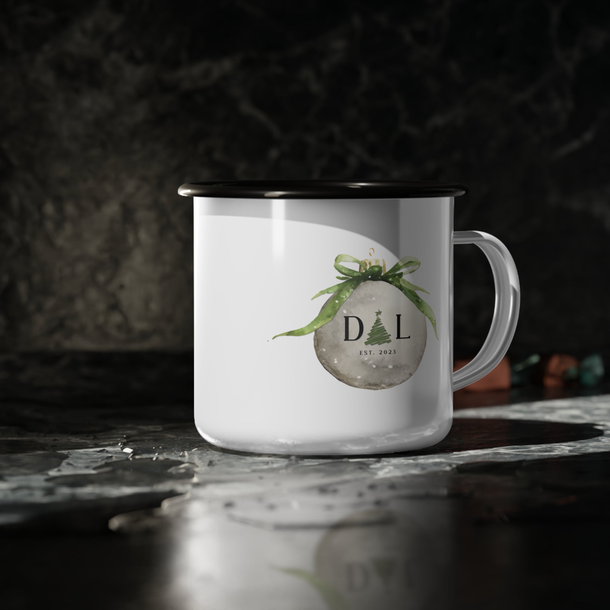 Enamel Camp Cup – Rustic Outdoor Mug with Nature Accent (Perfect for Camping & Travel)